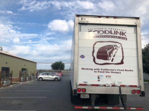 Foodlink truck delivers USDA foods to Community FoodBank in Hollister, CA
