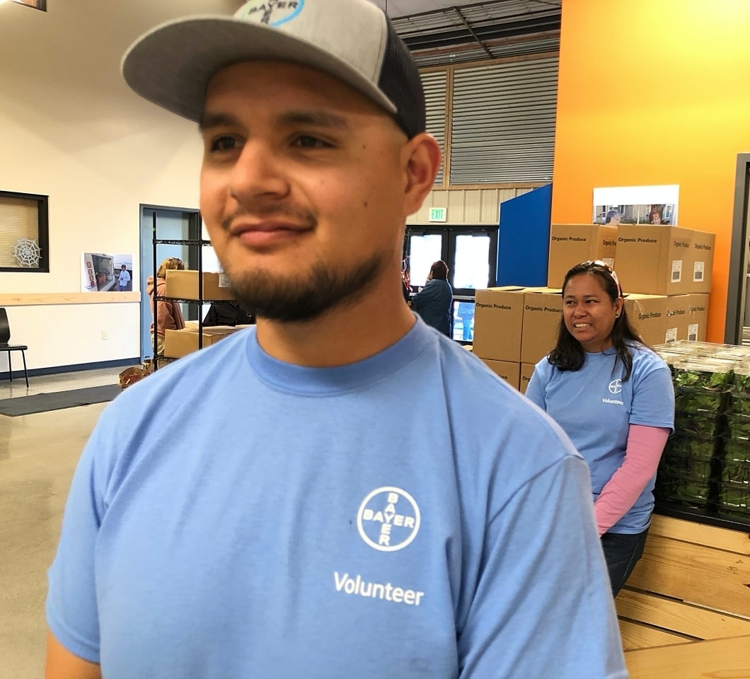 Volunteers from Bayer in the Marketplace at Community Food Bank of San Benito County